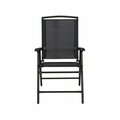 Woodard Sunny Isles Sling Fabric Steel Folding Chair, Navy 270111